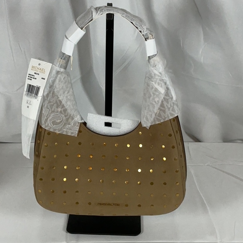 Michael Kors Nolita Small Studded Pebbled Nubuck Hobo Shoulder Bag [NWT]